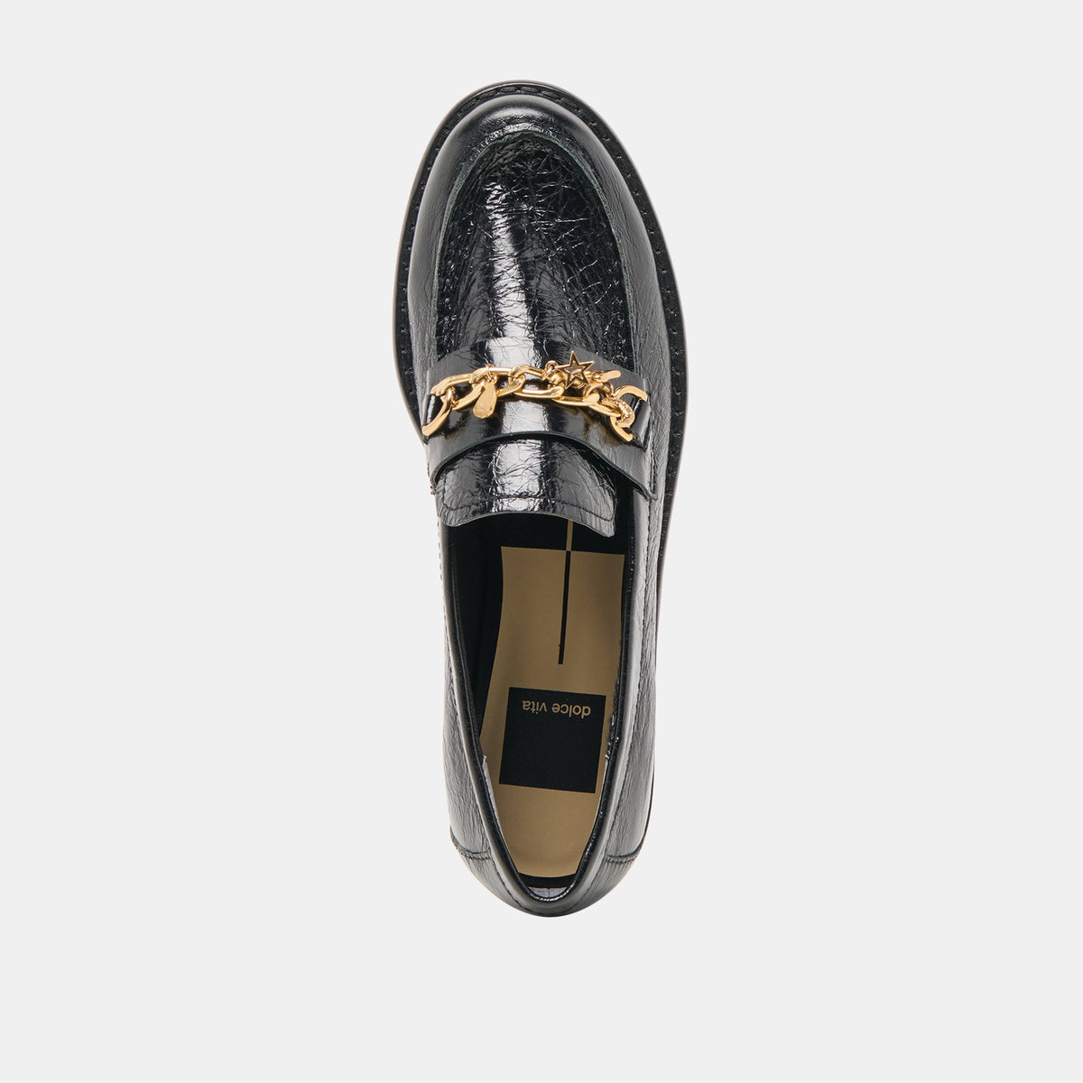 Waylen Midnight Crinkle Patent Loafers | Dolce Vita