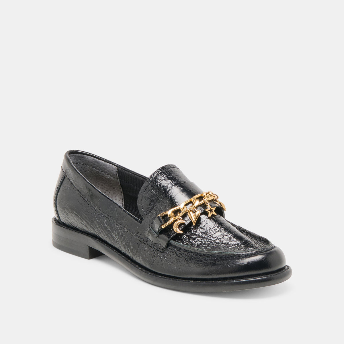 Waylen Midnight Crinkle Patent Loafers | Dolce Vita