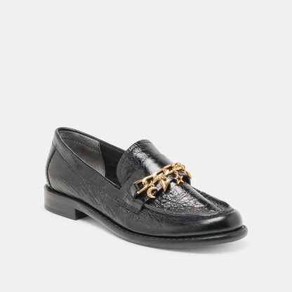 Waylen Midnight Crinkle Patent Loafers | Dolce Vita