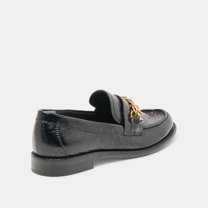 Waylen Midnight Crinkle Patent Loafers | Dolce Vita