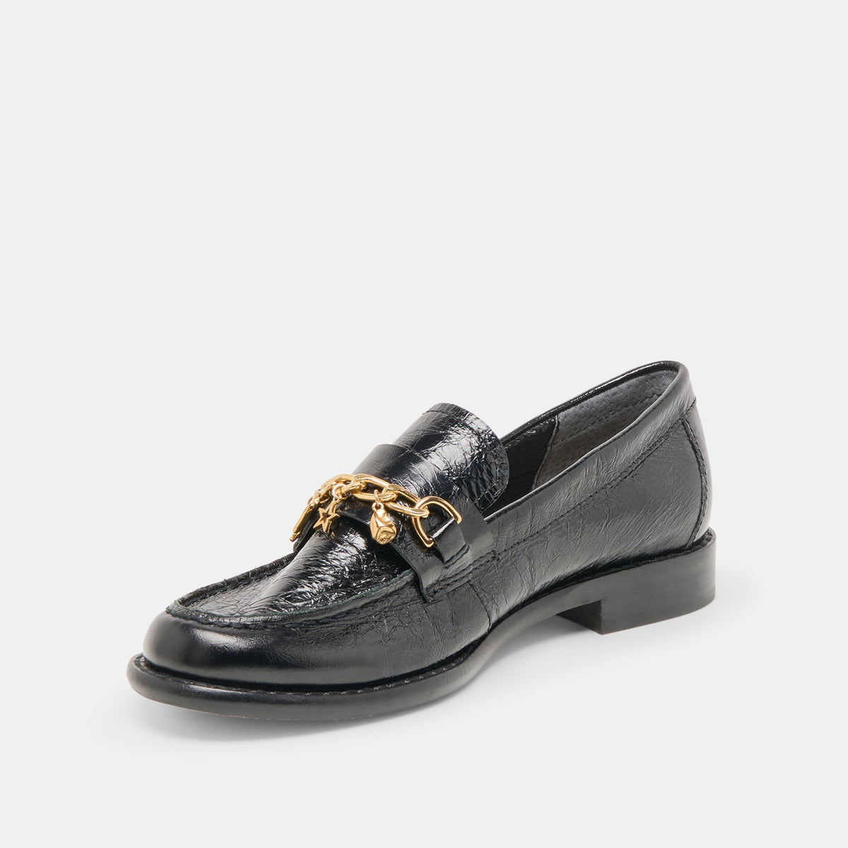 Waylen Midnight Crinkle Patent Loafers | Dolce Vita
