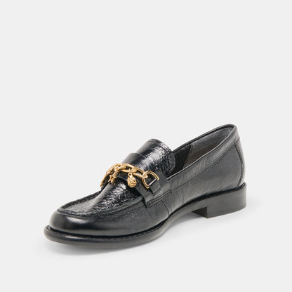 Waylen Midnight Crinkle Patent Loafers | Dolce Vita