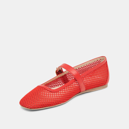 RODNI MESH BALLET FLATS CHILI WOVEN MESH | Dolce Vita