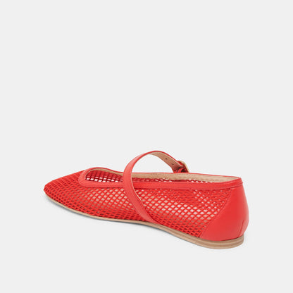 RODNI MESH BALLET FLATS CHILI WOVEN MESH | Dolce Vita