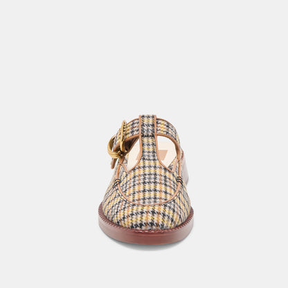 Harlah Yellow Plaid Tweed Flats | Dolce Vita