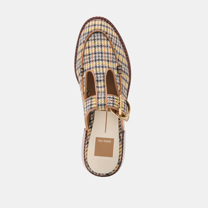 Harlah Yellow Plaid Tweed Flats | Dolce Vita