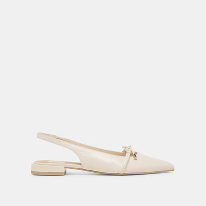 PAYGE FLATS OFF WHITE CRINKLE PATENT | Dolce Vita