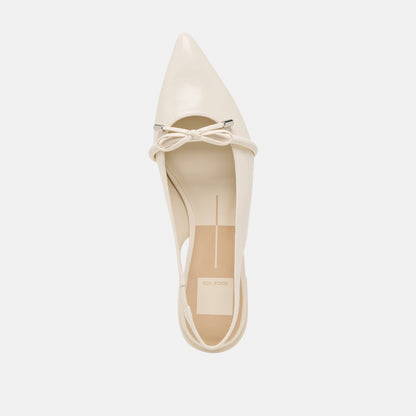 PAYGE FLATS OFF WHITE CRINKLE PATENT | Dolce Vita