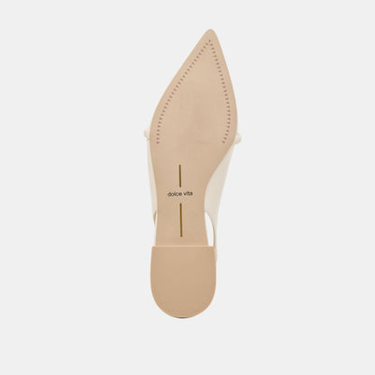 PAYGE FLATS OFF WHITE CRINKLE PATENT | Dolce Vita
