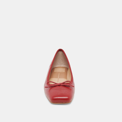 Anisa Ballet Flats RED CRINKLE PATENT | Dolce Vita