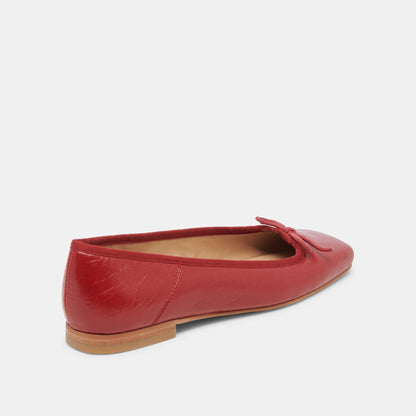Anisa Ballet Flats RED CRINKLE PATENT | Dolce Vita