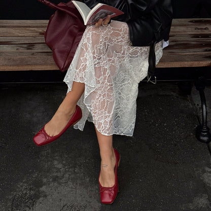 Anisa Ballet Flats RED CRINKLE PATENT | Dolce Vita