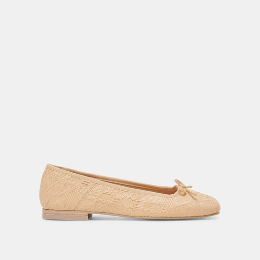 ANISA BALLET FLATS LT NATURAL WOVEN RAFFIA | Dolce Vita
