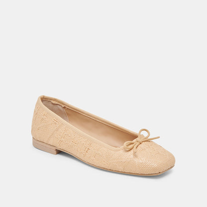 ANISA BALLET FLATS LT NATURAL WOVEN RAFFIA | Dolce Vita