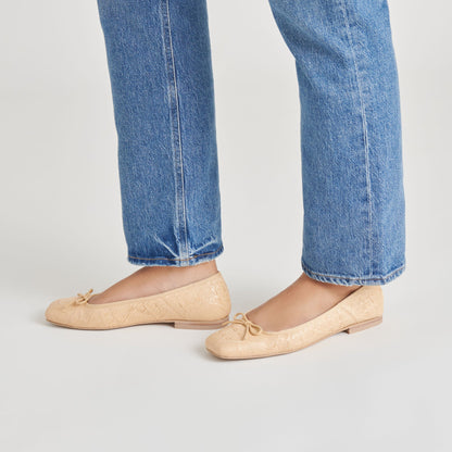 ANISA BALLET FLATS LT NATURAL WOVEN RAFFIA | Dolce Vita