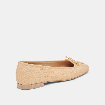 ANISA BALLET FLATS LT NATURAL WOVEN RAFFIA | Dolce Vita