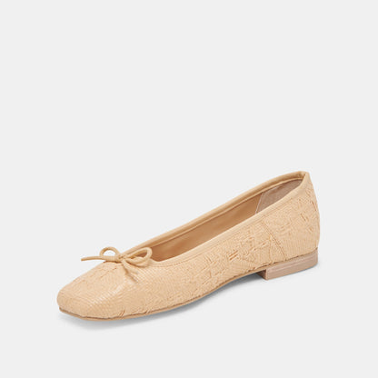 ANISA BALLET FLATS LT NATURAL WOVEN RAFFIA | Dolce Vita