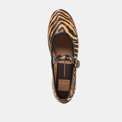 Roslyn Tiger Calf Hair Ballet Flats | Dolce Vita