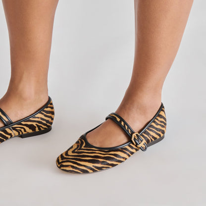 Roslyn Tiger Calf Hair Ballet Flats | Dolce Vita