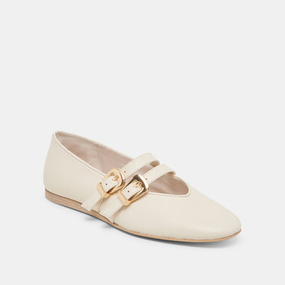 BAYLEE BALLET FLATS IVORY LEATHER | Dolce Vita