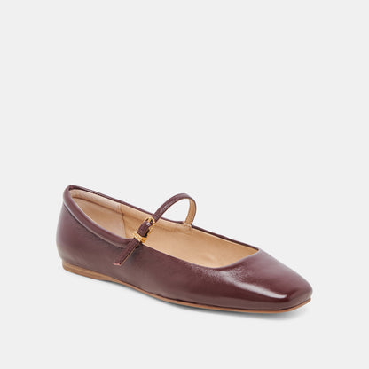 REYES BALLET FLATS CRANBERRY CRINKLE PATENT | Dolce Vita