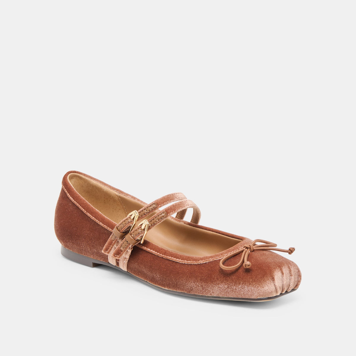 Gibsen Dk Rose Velvet Ballet Flats | Dolce Vita