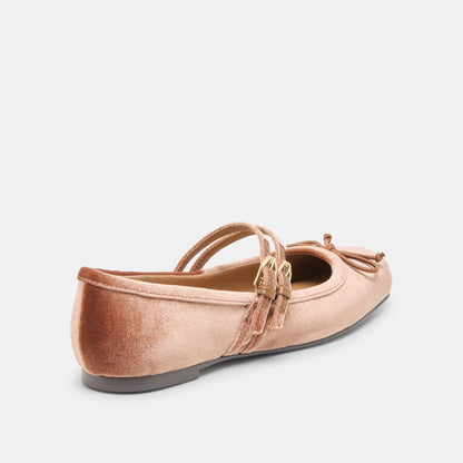 Gibsen Dk Rose Velvet Ballet Flats | Dolce Vita