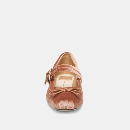 Gibsen Dk Rose Velvet Ballet Flats | Dolce Vita
