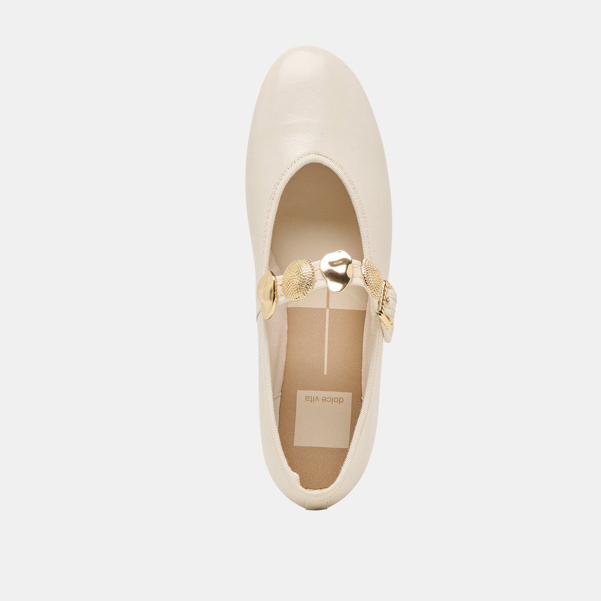 Relan Off White Leather Ballet Flats | Dolce Vita