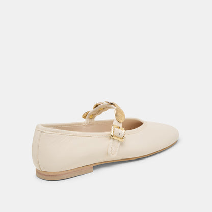Relan Off White Leather Ballet Flats | Dolce Vita