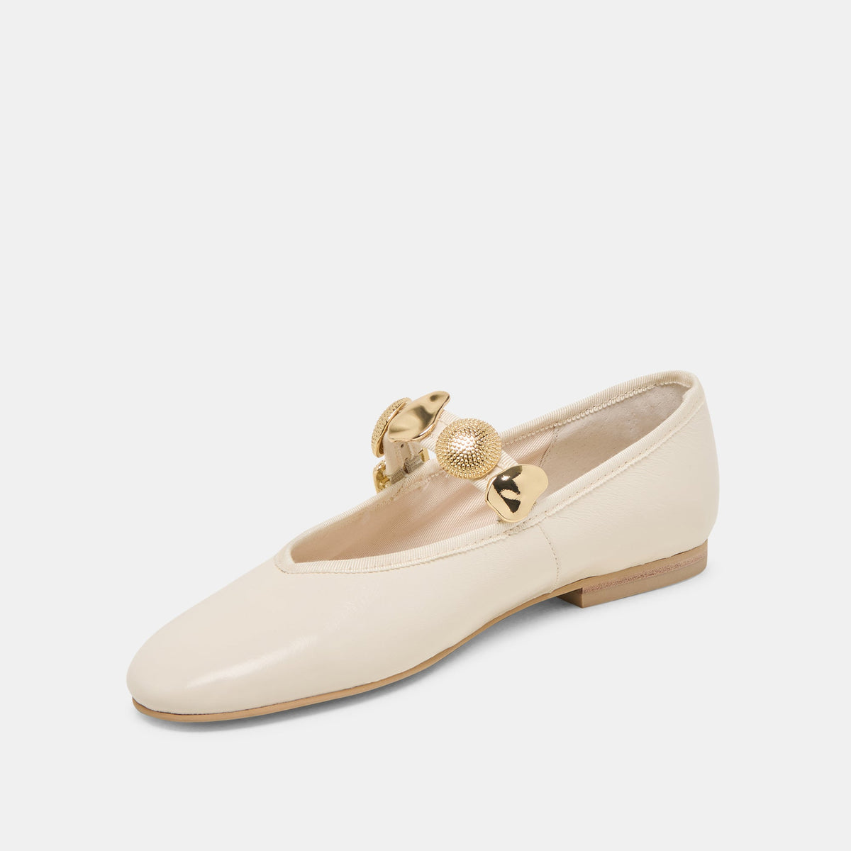 Relan Off White Leather Ballet Flats | Dolce Vita
