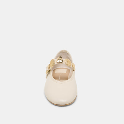 Relan Off White Leather Ballet Flats | Dolce Vita