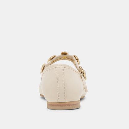 Relan Off White Leather Ballet Flats | Dolce Vita