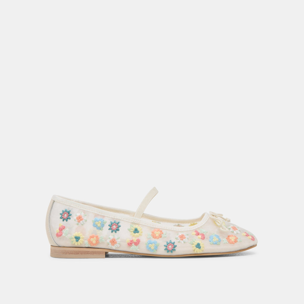 CADEL FLORAL BALLET FLATS IVORY FLORAL MESH | Dolce Vita