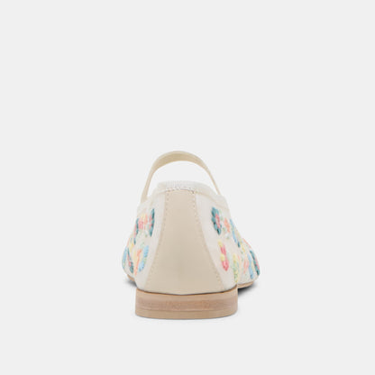 CADEL FLORAL BALLET FLATS IVORY FLORAL MESH | Dolce Vita