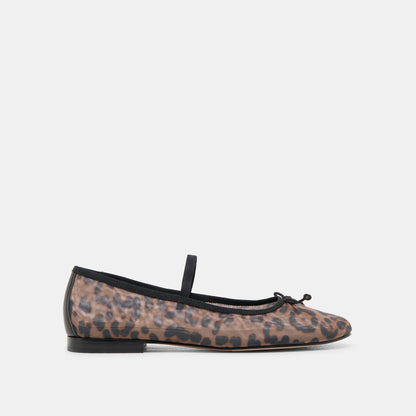 CADEL BALLET FLATS DK LEOPARD MESH | Dolce Vita