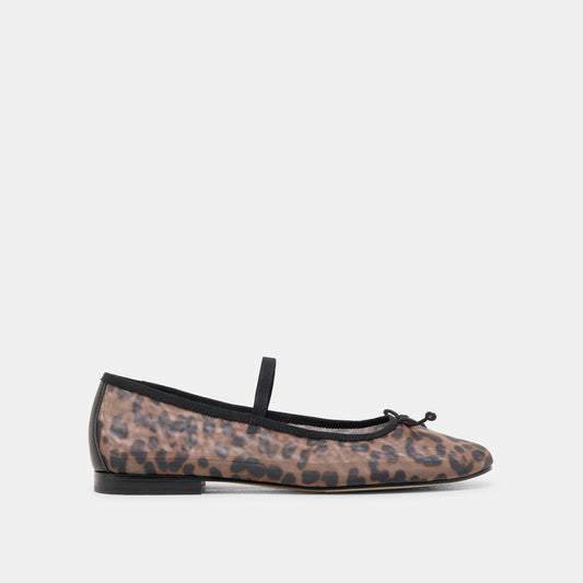 CADEL BALLET FLATS DK LEOPARD MESH | Dolce Vita