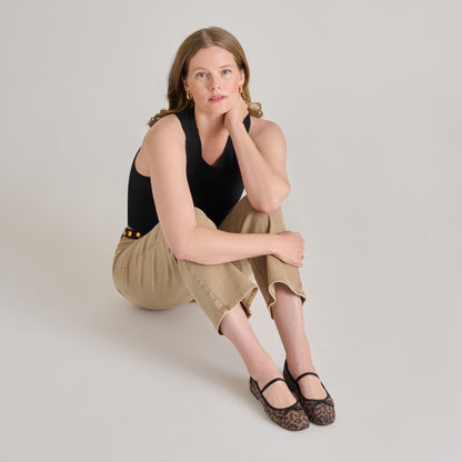CADEL BALLET FLATS DK LEOPARD MESH | Dolce Vita