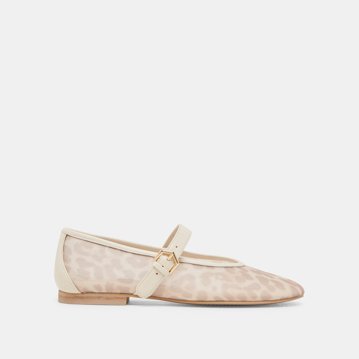 ROSLYN BALLET FLATS WHITE LEOPARD MESH | Dolce Vita