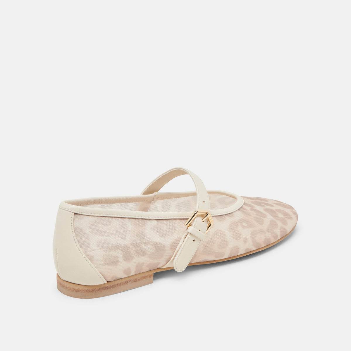 ROSLYN BALLET FLATS WHITE LEOPARD MESH | Dolce Vita