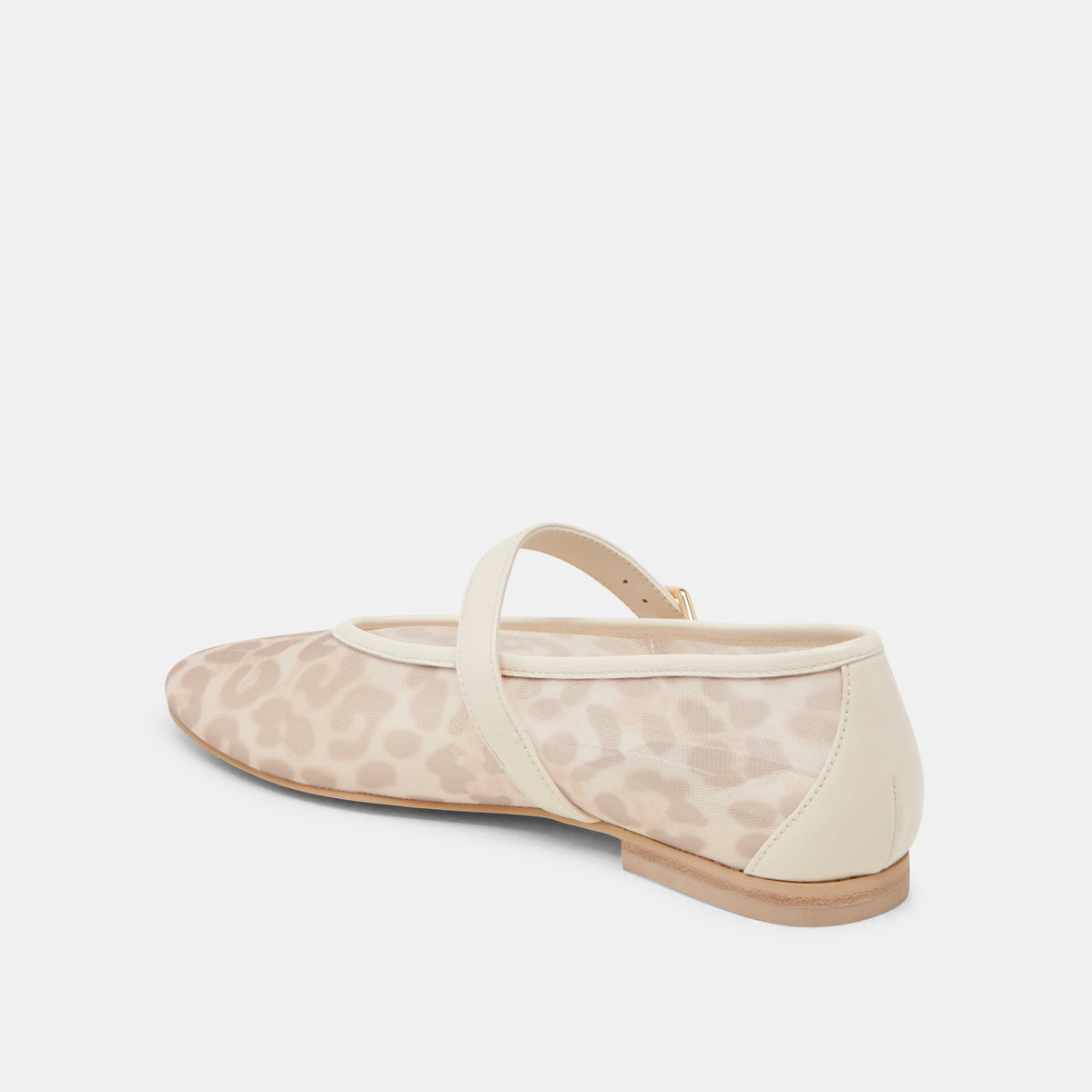 ROSLYN BALLET FLATS WHITE LEOPARD MESH | Dolce Vita
