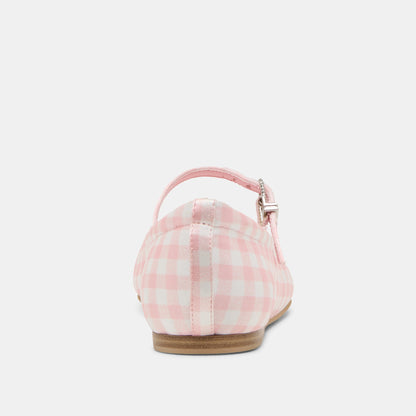 Reyes X Byrdie Golf Pink Plaid Gingham Ballet Flats | Dolce Vita
