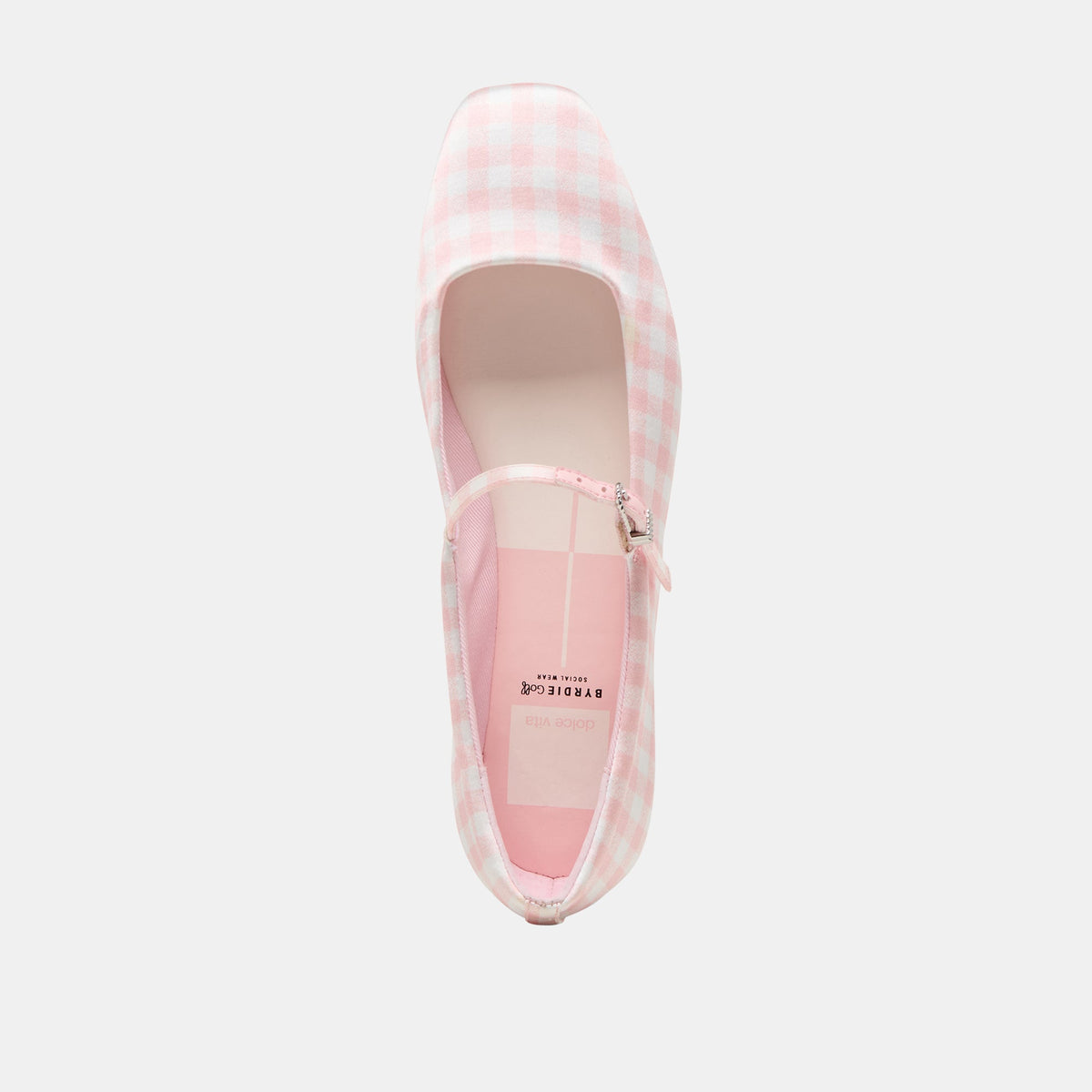 Reyes X Byrdie Golf Pink Plaid Gingham Ballet Flats | Dolce Vita
