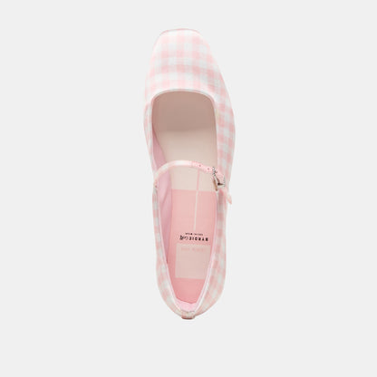 Reyes X Byrdie Golf Pink Plaid Gingham Ballet Flats | Dolce Vita