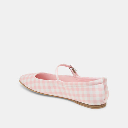 Reyes X Byrdie Golf Pink Plaid Gingham Ballet Flats | Dolce Vita