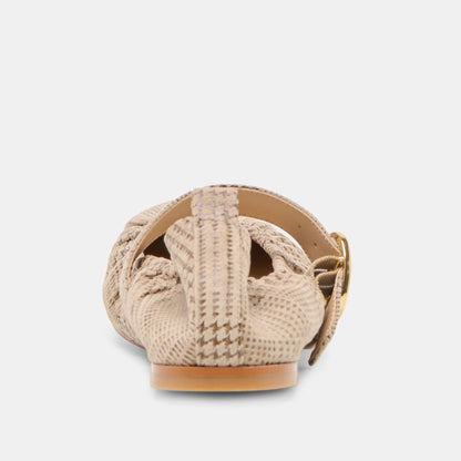 Caely Herringbone Printed Suede Ballet Flats | Dolce Vita