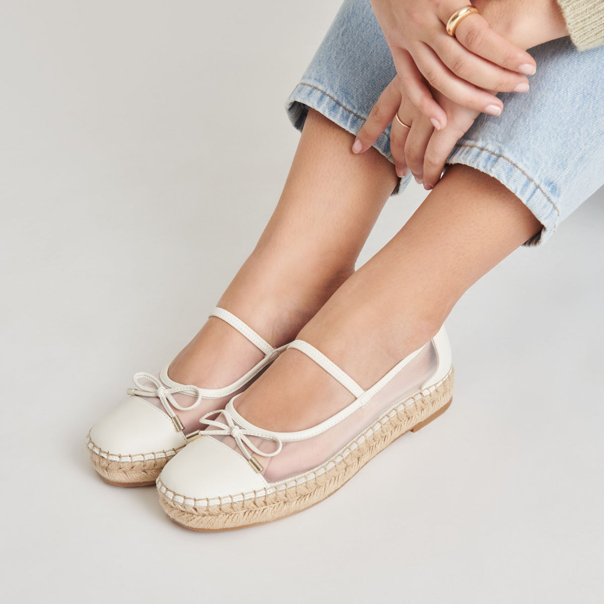 CAMBRE BALLET FLATS WHITE MESH | Dolce Vita