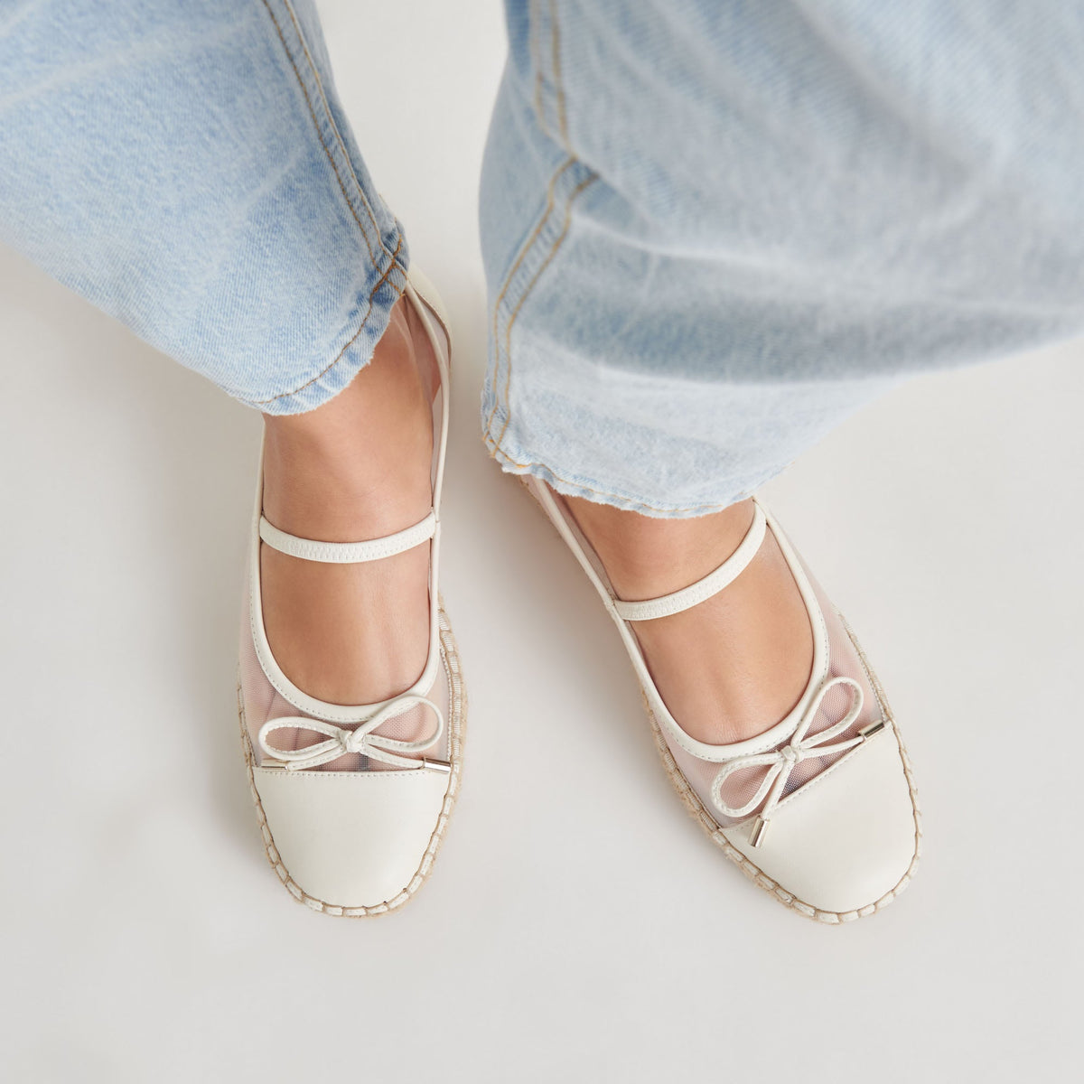 CAMBRE BALLET FLATS WHITE MESH | Dolce Vita