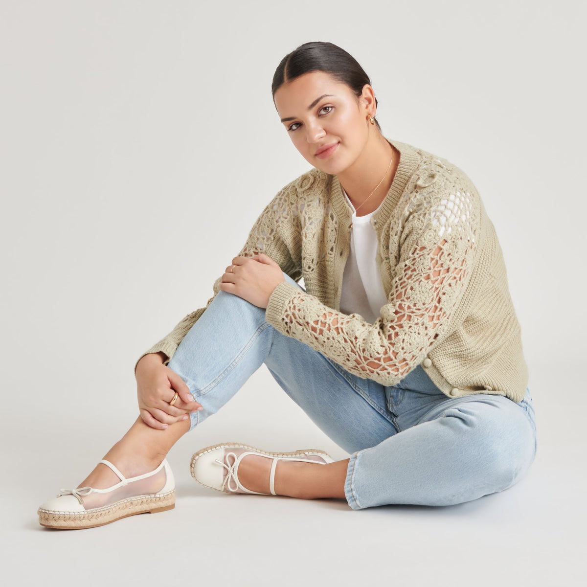 CAMBRE BALLET FLATS WHITE MESH | Dolce Vita