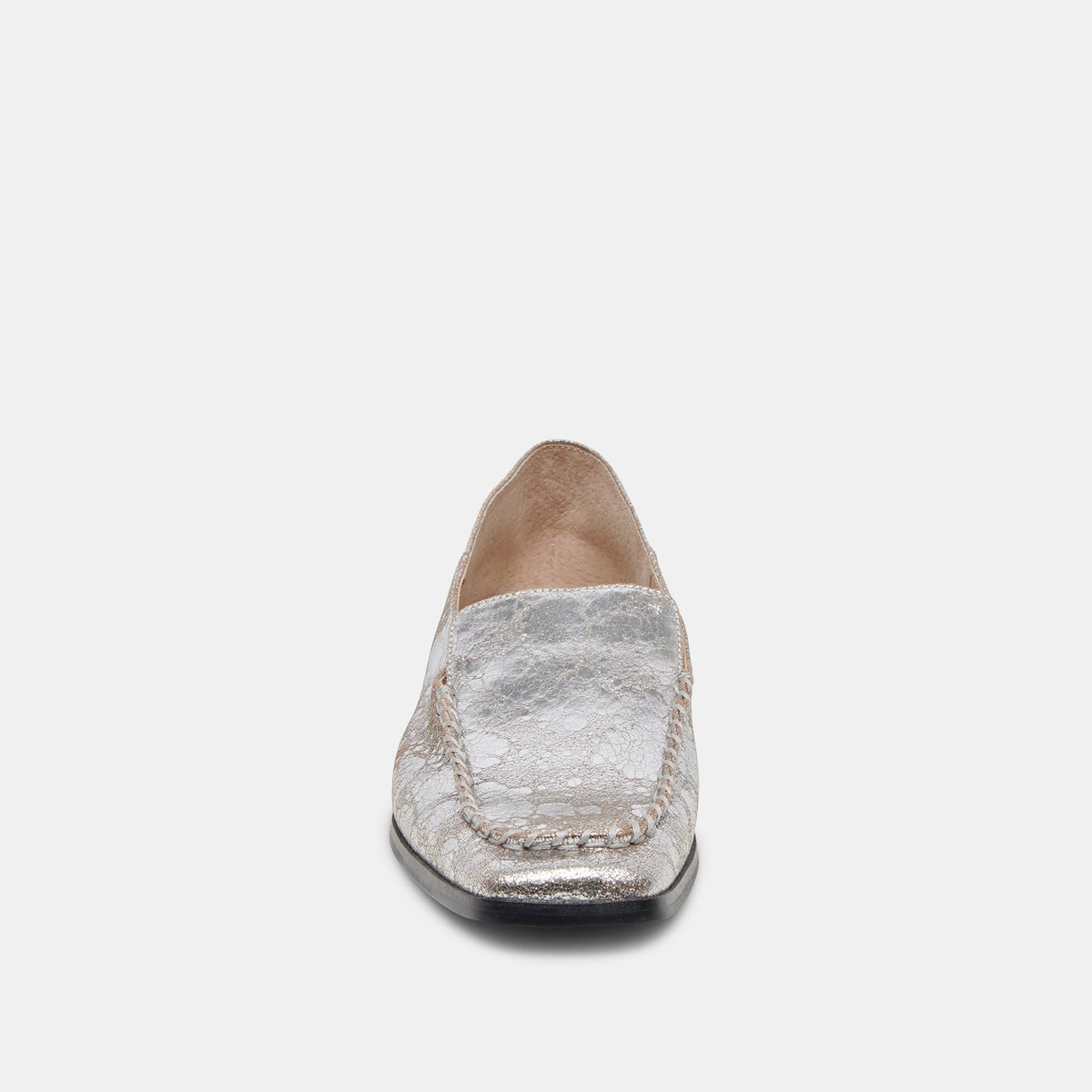 Beny Flats Silver Distressed Leather | Dolce Vita